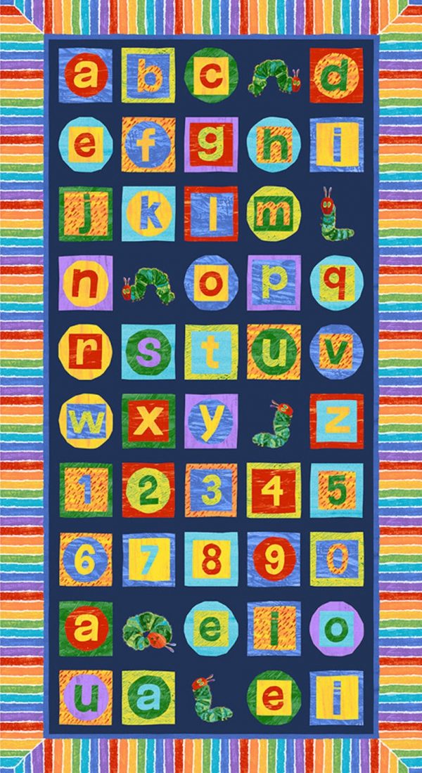 The Very Hungry Caterpillar Alphabet Panel 24″ Quilt Panel by Andover ...